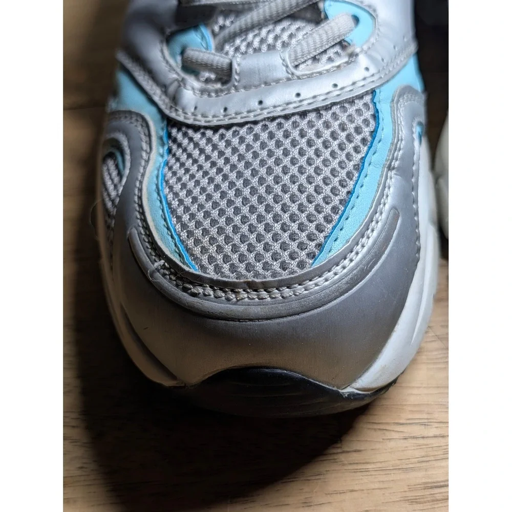Apex X527 W Silver Light Blue Mesh Slip Resistant Walking Shoes Womens 9.5 MED